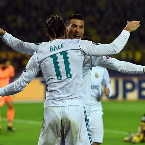 Die Superstürmer von Real Madrid jubeln gemeinsam: Gareth Bale und Cristiano Ronaldo