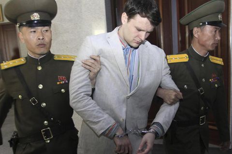 Otto Warmbier auf dem zur Gerichtsverhandlung in Pjöngjang