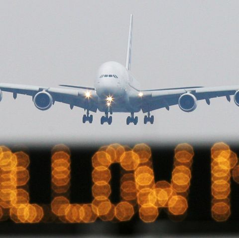 A380 im Landeanflug auf den Frankfurter Flughafen