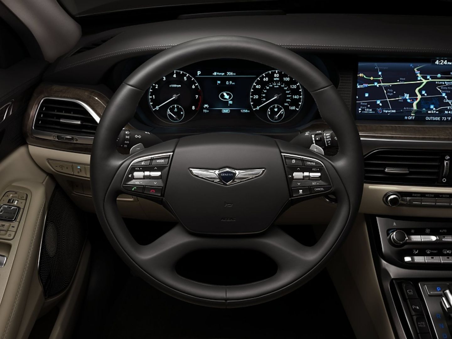 Genesis G90 5.0 V8 - das Cockpit ist old school