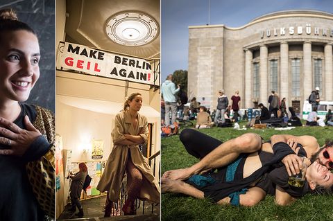 Nach der Räumung der Volksbühne durch die Polizei protestieren die Besetzer auf dem Rosa-Luxemburg-Platz weiter
