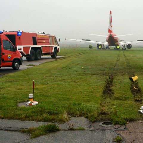 Air-Berlin-Flieger schießt über Landebahn auf Sylt hinaus