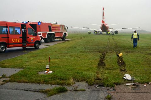 Air-Berlin-Flieger schießt über Landebahn auf Sylt hinaus