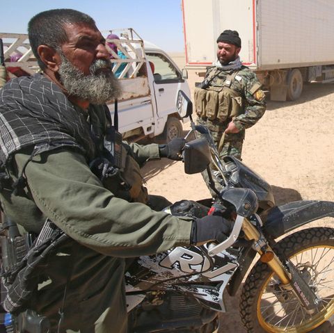 Im April sah man Abu Tahseen beim Kampf  um Mossul.