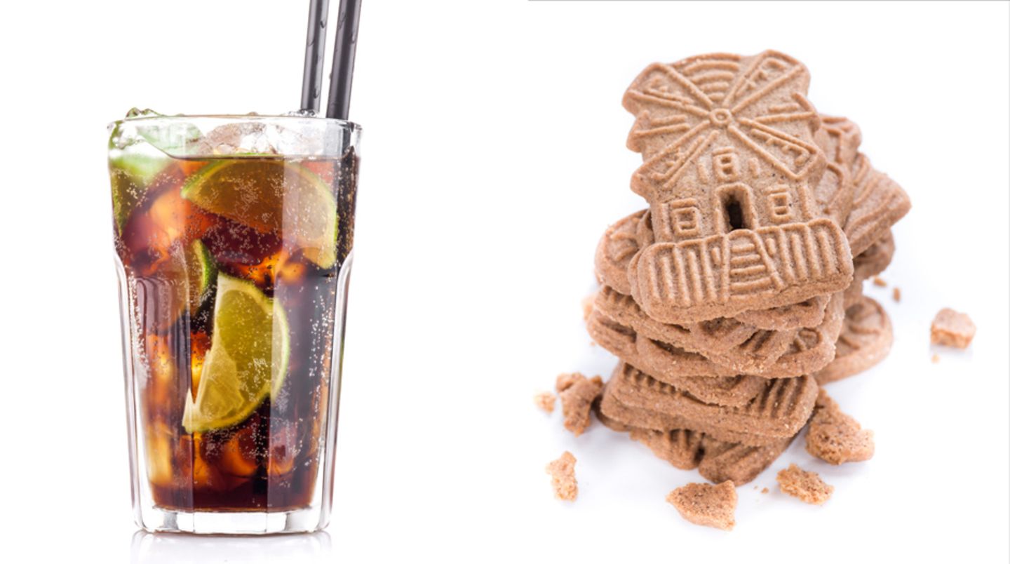 Cola-Rum  20 Milliliter Rum (54 Vol%) bringen es auf 60 Kilokalorien. In Kombination mit 230 Milliliter Cola bringt es das Mischgetränk auf stattliche 161 Kilokalorien. Dieselbe Menge steckt auch in vier Spekulatius-Plätzchen. (168 Kilokalorien)