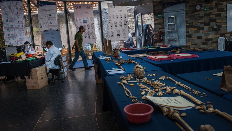 Kriminaltechniker untersuchen Skelette. In ganz Guatemala werden so die Verbrechen der Diktatur aufgearbeitet