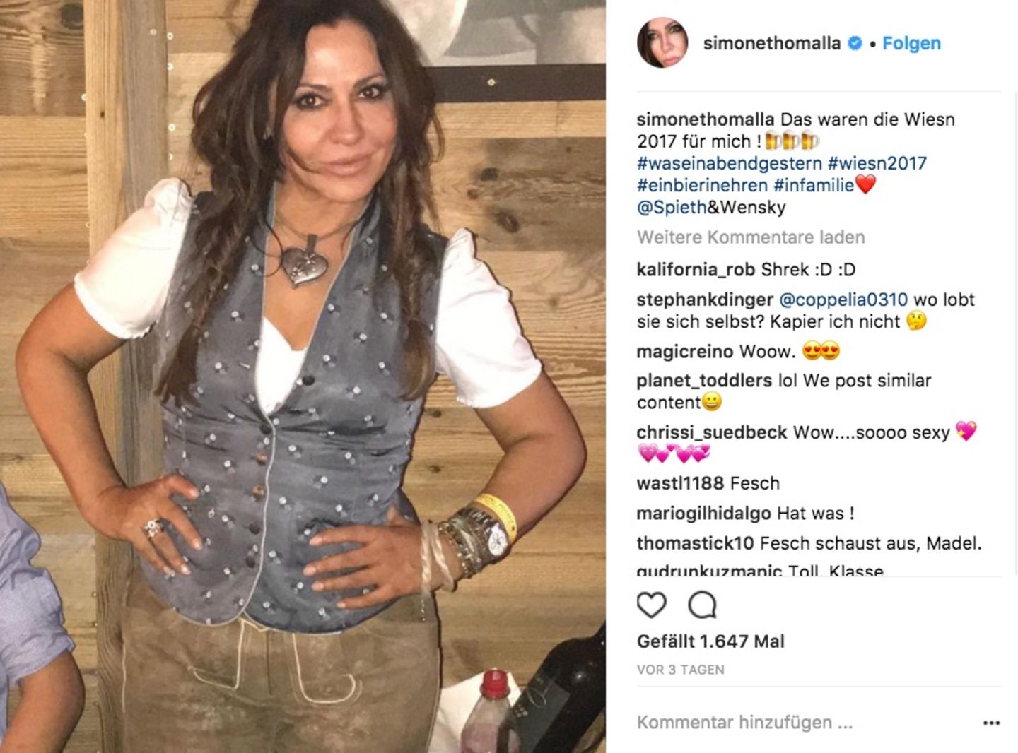 Simone Thomalla in feschen Lederhosen