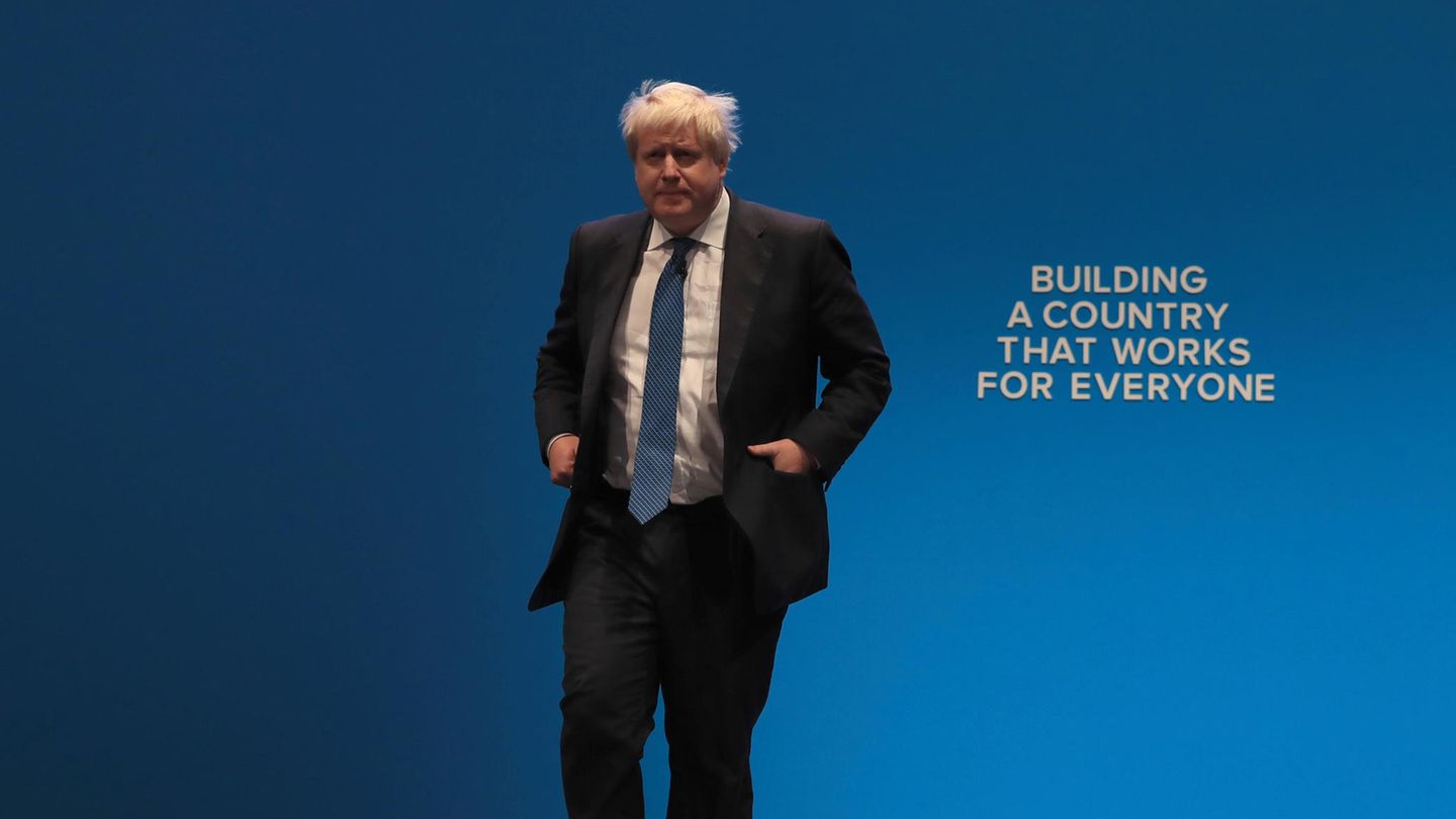 Boris Johnson auf dem Parteitag der Konservativen