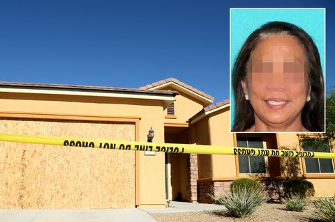 Marilou D. (kleines Bild) war die Partnerin des Massenmörders von Las Vegas. In diesem Haus lebte das Paar zusammen.