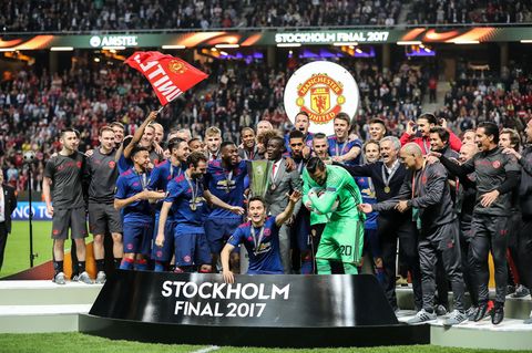 Sky-Übertragung: Spieler von Manchester United feiern den Finalsieg in der Uefa Europa League