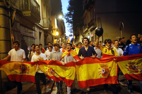 Spanien: Demonstration in Barcelona