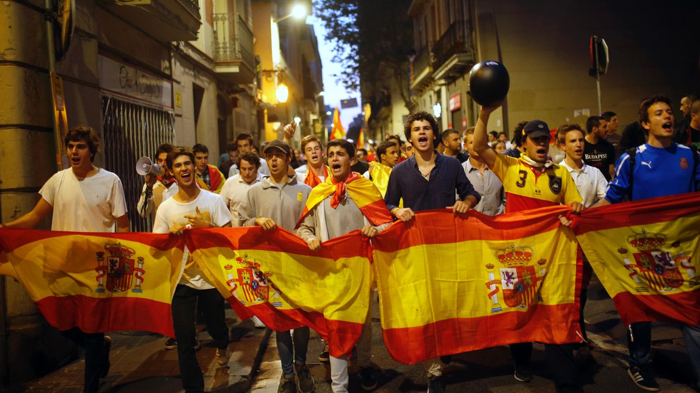 Spanien: Demonstration in Barcelona