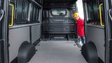 Im Laderaum des MAN TGE lassen sich bis zu sechs Europaletten unterbringen