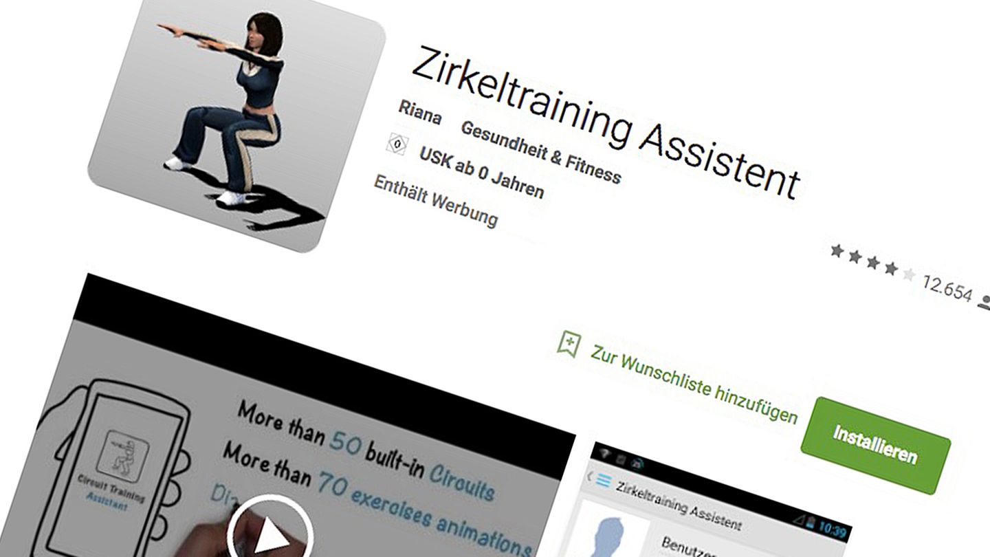 Zirkeltraining-Assistent  Klingt direkt ein bisschen nach Sportunterricht in der neunten Klasse und soll so richtig schön den inneren Schweinehund bekämpfen. Mit zahlreichen ...