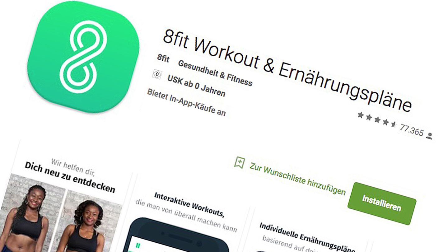 8fit  Diese App orientiert sich am Konzept eines echten Personal-Trainers. Auf zwei Wegen soll die körperliche Fitness verbessert werden: Ein Workoutplan sorgt für die nötige Fettverbrennung und den Konditionsaufbau während gesunde Ernährungspläne die richtige Basis dafür schaffen.