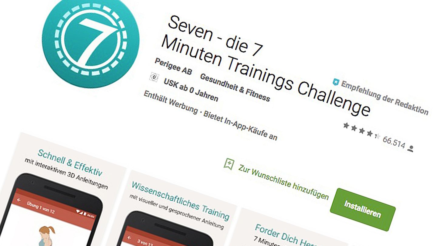 Seven - 7-Minute Workout Challenge  Das größte Problem beim Fitness-Training ist immer die eigene Motivation. Wer aber kann keine sieben Minuten des Tages opfern, um ein bisschen was für die Figur zu machen? Deswegen verspricht diese App Erfolge bei minimalem täglichen Aufwand. Sieben Monate ...
