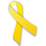 Die Grafik einer gelben Schleife