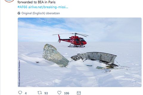 Reste des über Grönland explodierten A380-Triebwerks