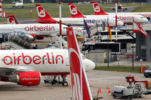Ab Ende Oktober vermutlich am Boden: die Jets der insolventen Fluglinie Air Berlin.