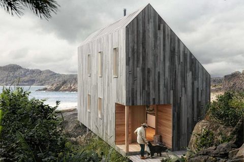 Die Form der Surfer-Hütte ist einfach, aber nicht auf Sparsamkeit optimiert. Das sieht man hier am Eingangsbereich.
