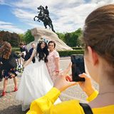Der "Eherne Reiter", Zar Peter der Große, ziert viele Petersburger Hochzeitsalben. 
