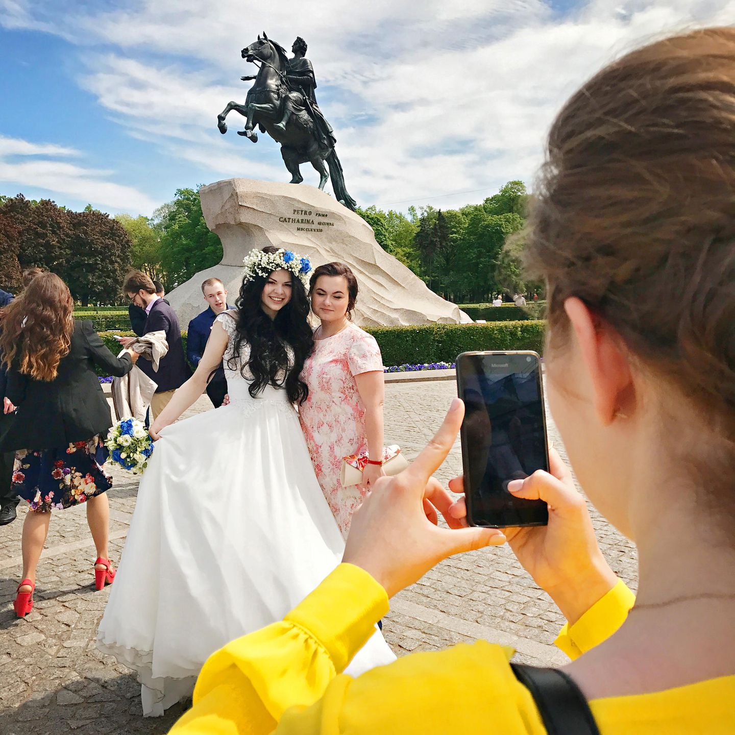 Der "Eherne Reiter", Zar Peter der Große, ziert viele Petersburger Hochzeitsalben. 