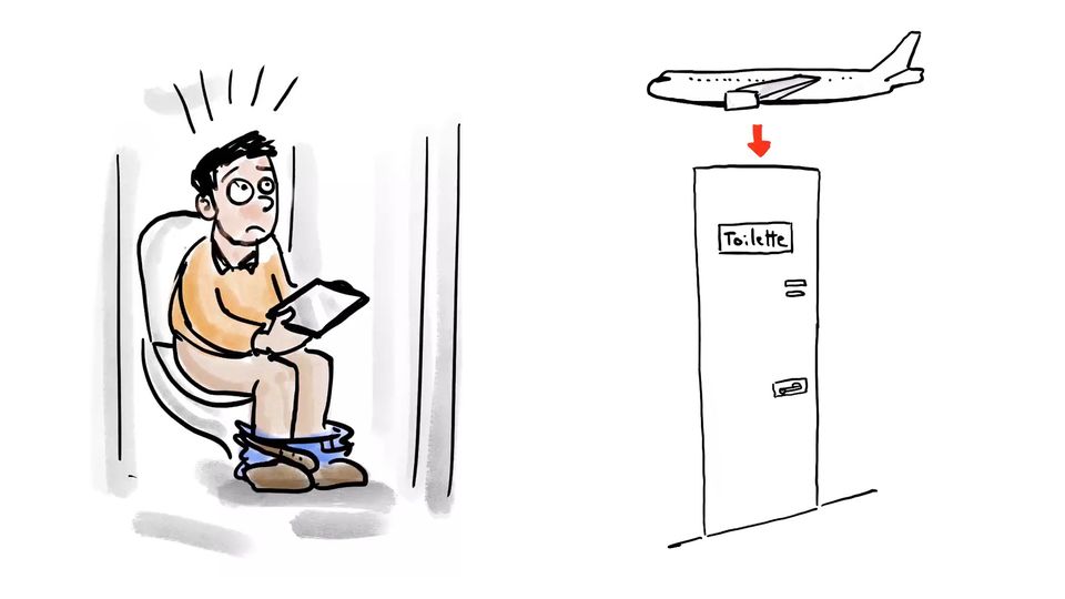 Für Notfälle und Witzbolde: Mit diesem geheimen Knopf öffnet sich das Flugzeug-WC von außen Für Notfälle und Witzbolde: Mit diesem geheimen Knopf öffnet sich das Flugzeug-WC von außen