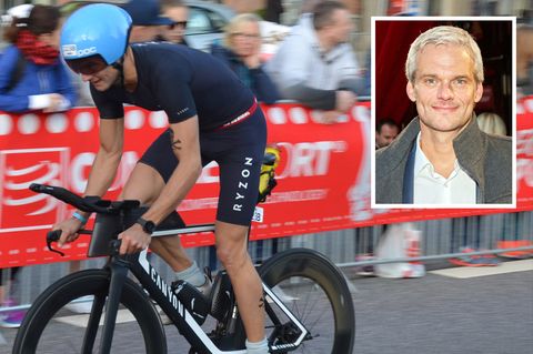 Thorsten Schröder, Tagesschausprecher und Triathlet, hier beim Ironman in Hamburg