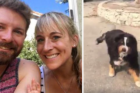 Wieder vereint: Familie Widen und Familienhund Izzy