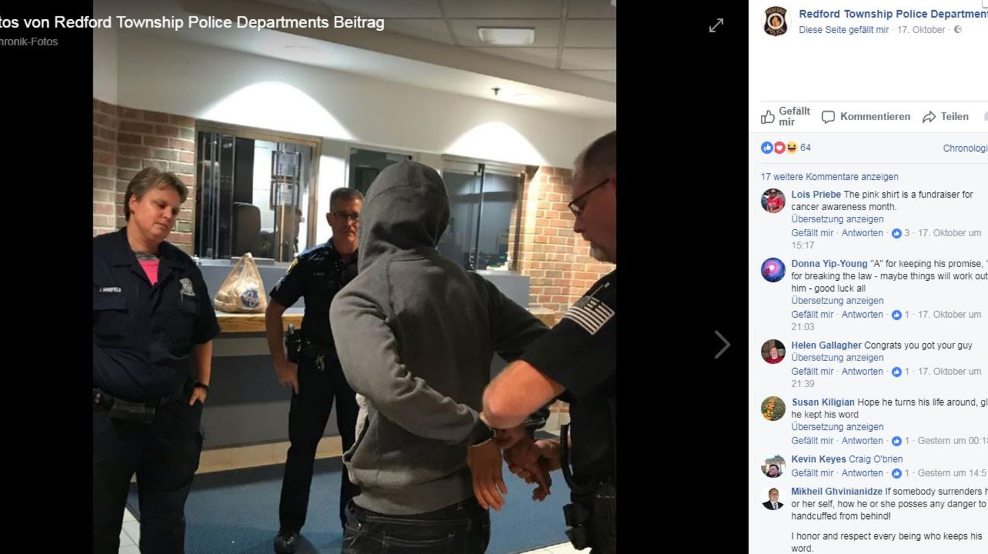 Er hielt das Versprechen und stellte sich der Polizei - dennoch endete die Challenge für den 21-Jährigen in Handschellen