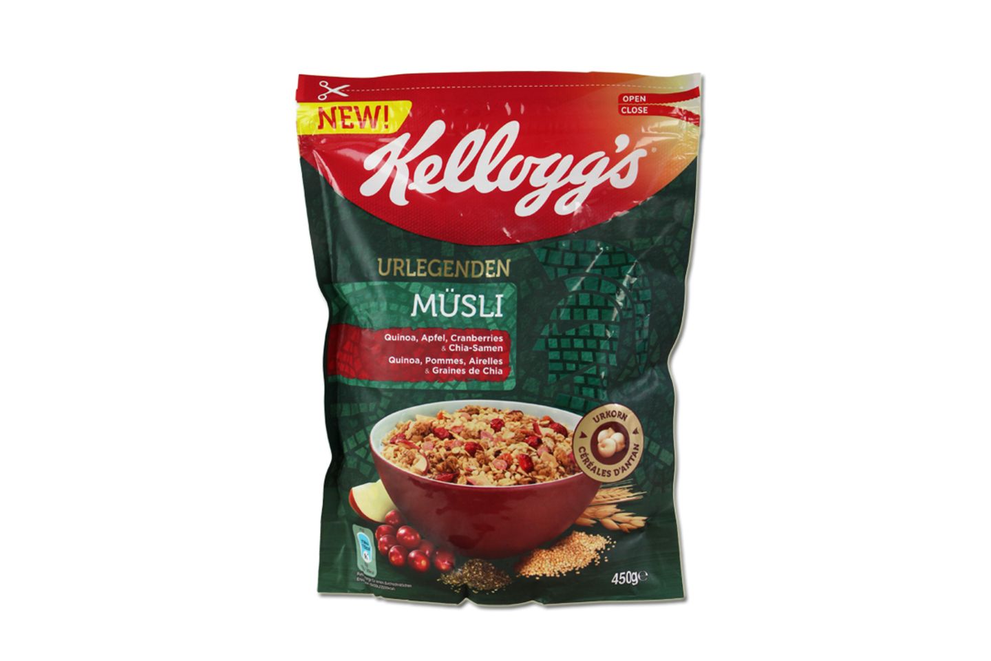 Nominiert ist: "Kellogg's: Urlegenden Müsli Quinoa, Apfel, Cranberries & Chia-Samen"  Ein Müsli voll mit Superfoods und Urkorn? Nicht ganz. Nach Angabe von Foodwatch enthält das "Urlegenden Müsli" von Kellogg's gerade einmal 2,5 Prozent "Urkorn" in Form von Quinoa. Im Kleingedruckten seien weitere Zutaten wie Zucker, Palmöl und Aroma versteckt. Das Fazit von Foodwatch fällt ernüchternd aus: "Alles andere als ursprünglich."