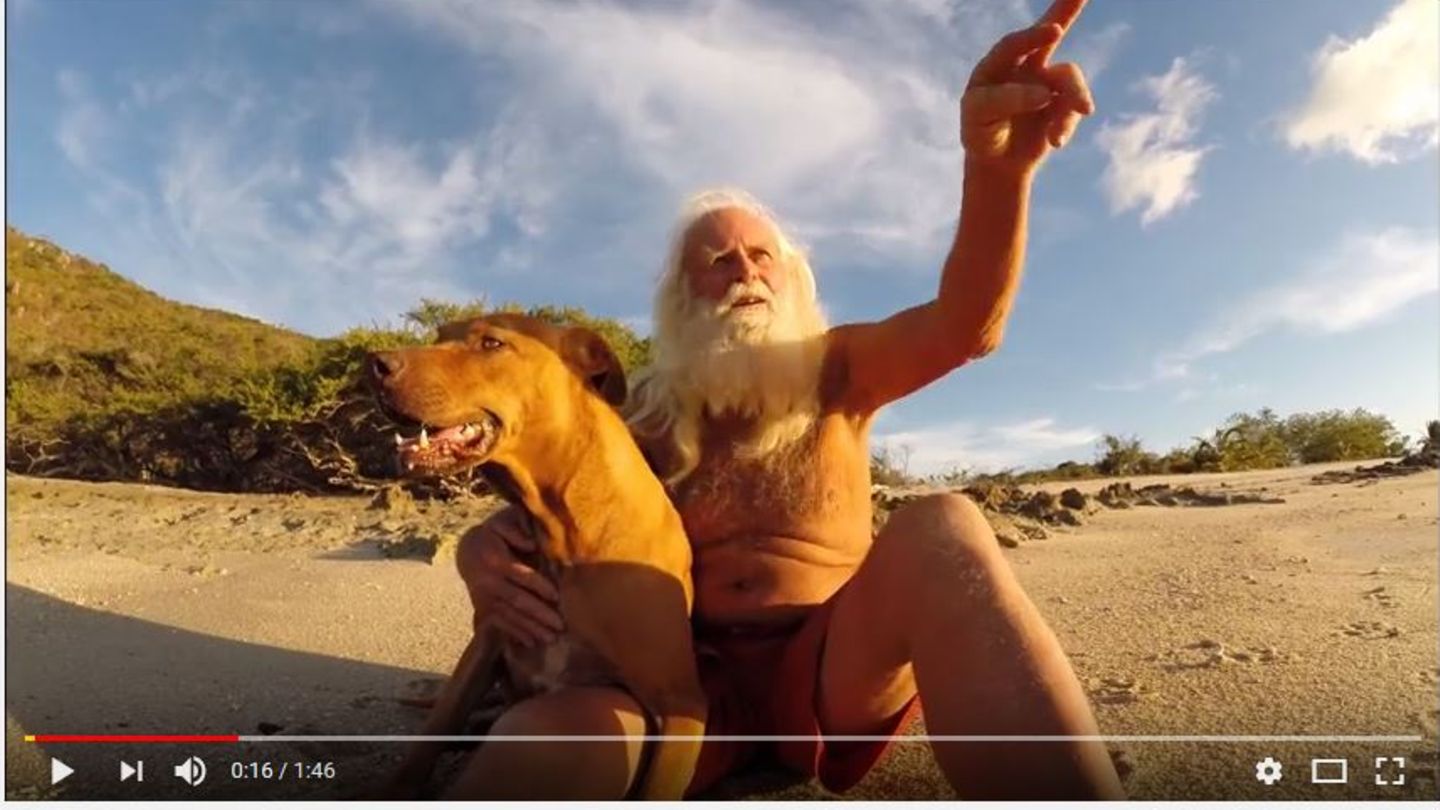 Aussteiger David Glasheen mit seinem Hund Quasimodo
