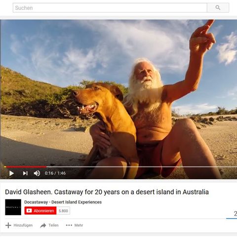 Aussteiger David Glasheen mit seinem Hund Quasimodo