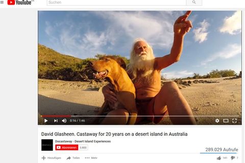 Aussteiger David Glasheen mit seinem Hund Quasimodo