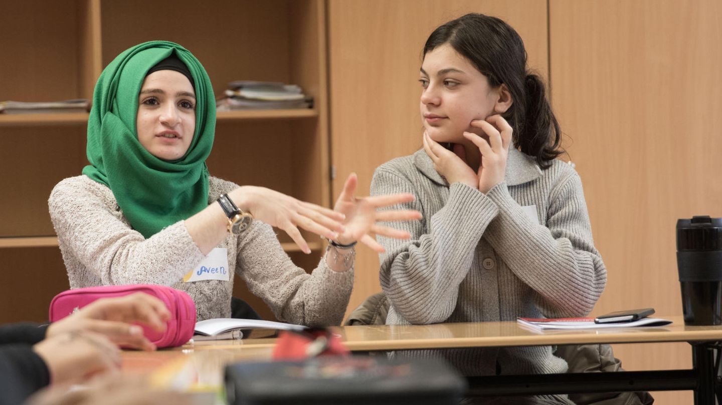 Blick in eine Willkommensklasse in der Albert-Gutzmann-Grundschule in Berlin