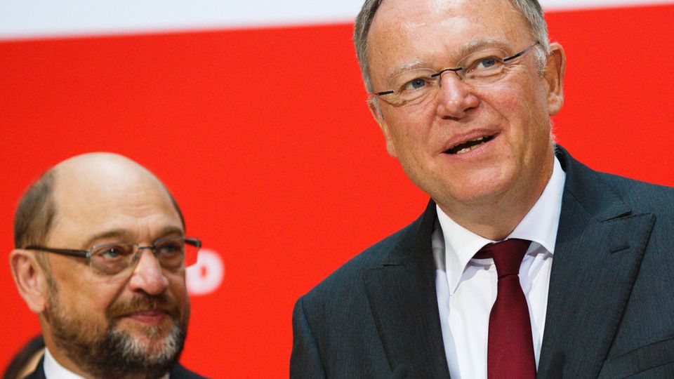SPD im Wahltrend im Aufwind - Schulz und Weil freuen sich