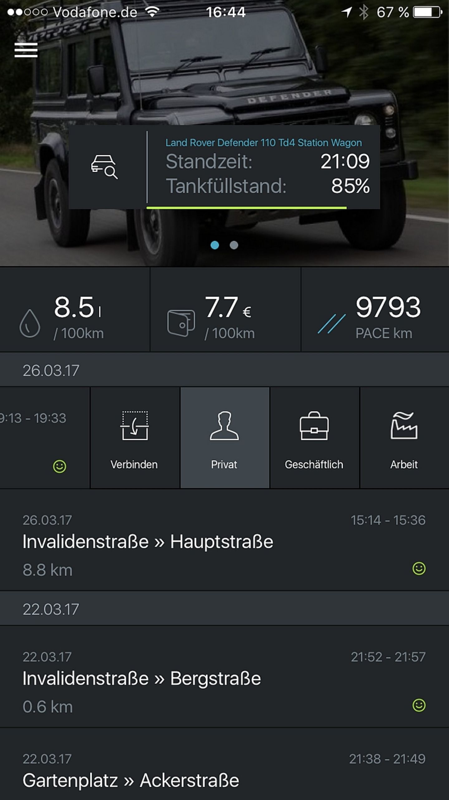 Über das Smartphone lässt sich auch der Tankfüllstand abrufen