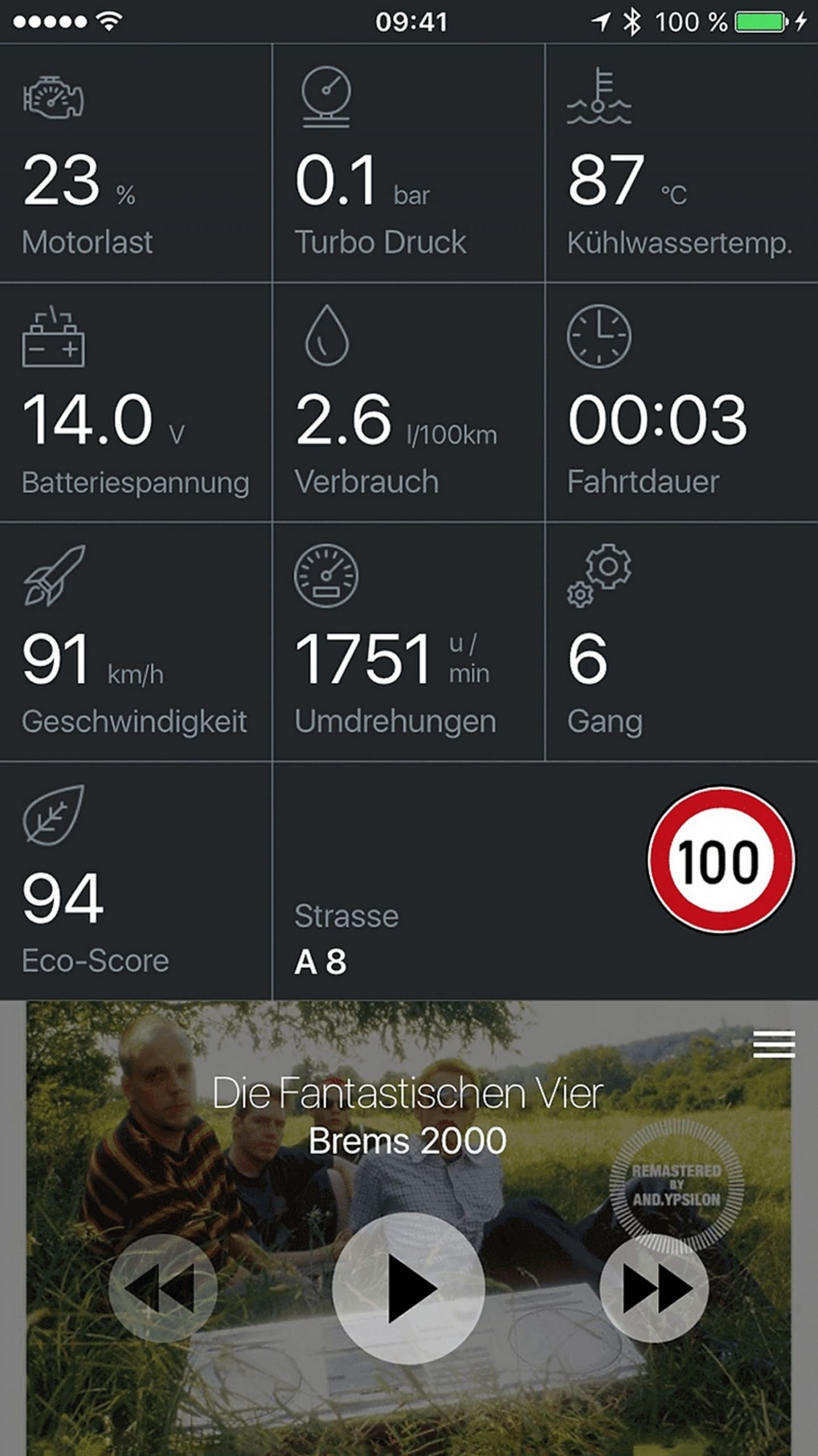 Nebenbei kann auch die Playlist abgehört werden