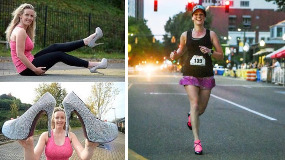 Weltrekord: Frau läuft kompletten Marathon in High Heels