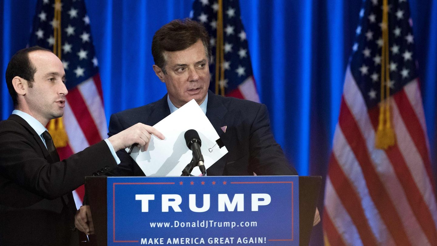 Donald Trumps Ex-Wahlkampfleiter Paul Manafort (r.) steht jetzt unter Hausarrest