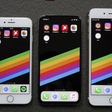 Das Gehäuse des iPhone X (Mitte) ist etwas größer als beim iPhone 8 (links), der Bildschirm ist aber größer als bei dem Plus-Modell (5,8 vs. 5,5 Zoll). Damit vereint es das Beste aus beiden Welten.