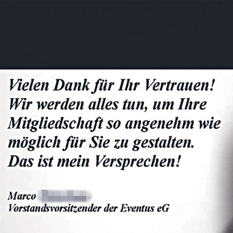 Eventus-Chef Marco T. bedankt sich für das Vertrauen der Anleger