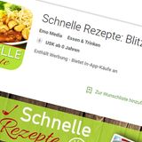 Blitzrezepte  Wer ganz schnell doch noch selbst was zubereiten möchte, findet mit dieser App neben den Nudel- und Fleischklassikern auch ausgefallene Rezeptvorschläge, die in wenigen Minuten umsetzbar sind.
