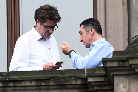 Cem Özdemir (r.), Bundesvorsitzender, und Michael Kellner, Bundesgeschäftsführer der Grünen