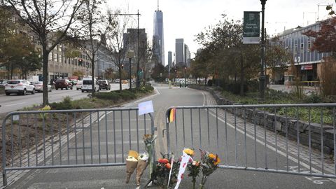 Der Tatort in Manhattan: Im Hintergrund sieht man deutlich das One World Trade Center.
