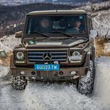 Mercedes G-Klasse mit Ketten auch im Schnee nicht zu packen