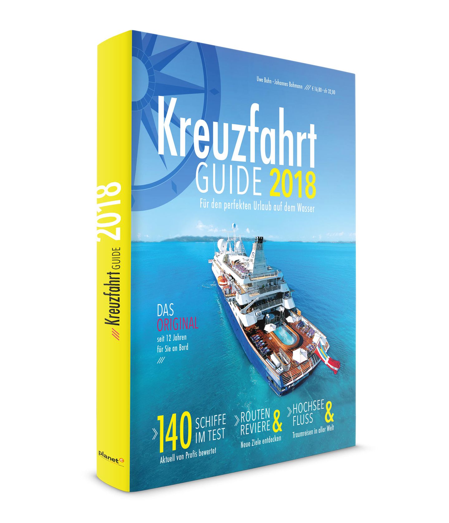 Der "Kreuzfahrt Guide 2018" von Uwe Bahn und Johannes Bohmann stellt 140 Hochsee- und Flusskreuzfahrtschiffe vor, mit Reportagen, Interviews und Reisetipps. Erschienen bei planet c GmbH, Preis: 16,80 Euro.