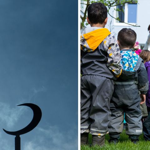 Ein Halbmond auf einem Spielplatz sorgt in Berlin für Diskussionen (Symbolbilder)