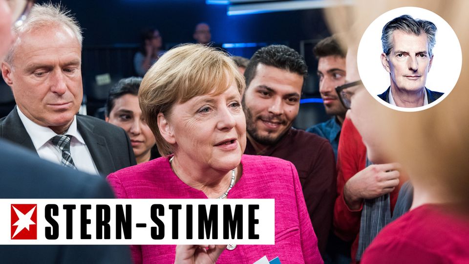 Ein Bild mit Seltenheitswert: Bundeskanzlerin Angela Merkel mischt sich nach der ZDF-Sendung "Klartext" unters Volk