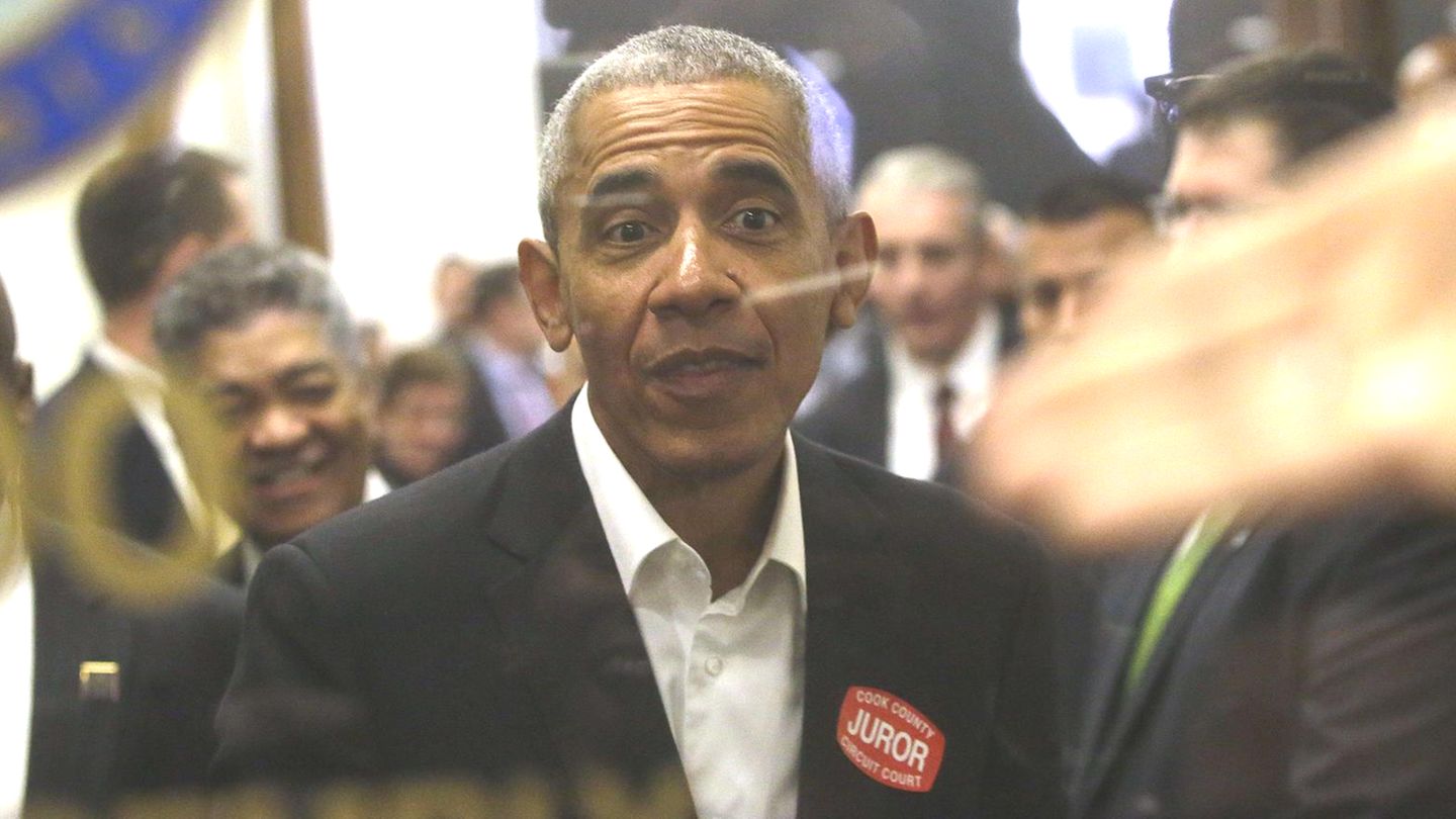 Ex-Präsident Barack Obama im Bezirksgericht im Daley Center in Chicago